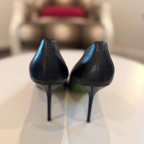 Gucci Black Leather Pointy Pumps, Size 9 - Picture 3 of 6